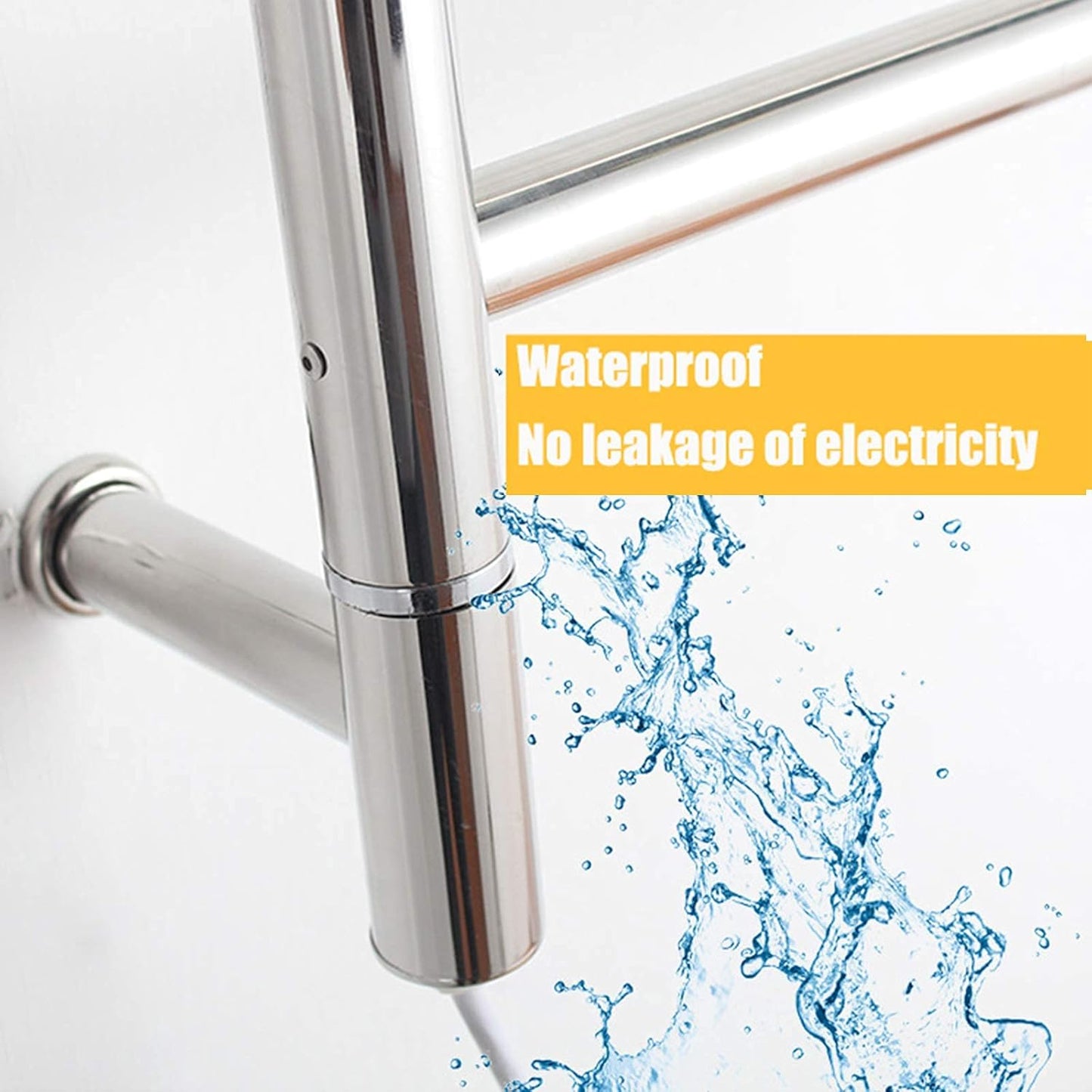 Swivel Electric Heated Towel Rack Wall Mounted Towel Warmer with 2 Folding Arm 304 Stainless Steel Heated Towel Rail Radiator Energy Efficient 55W,Plug in (Plug in)