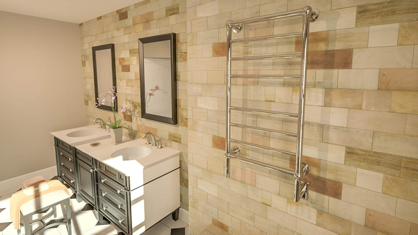 Amba Traditional T-2040PN 8-Bar Hardwired Towel Warmer in Polished Nickel
