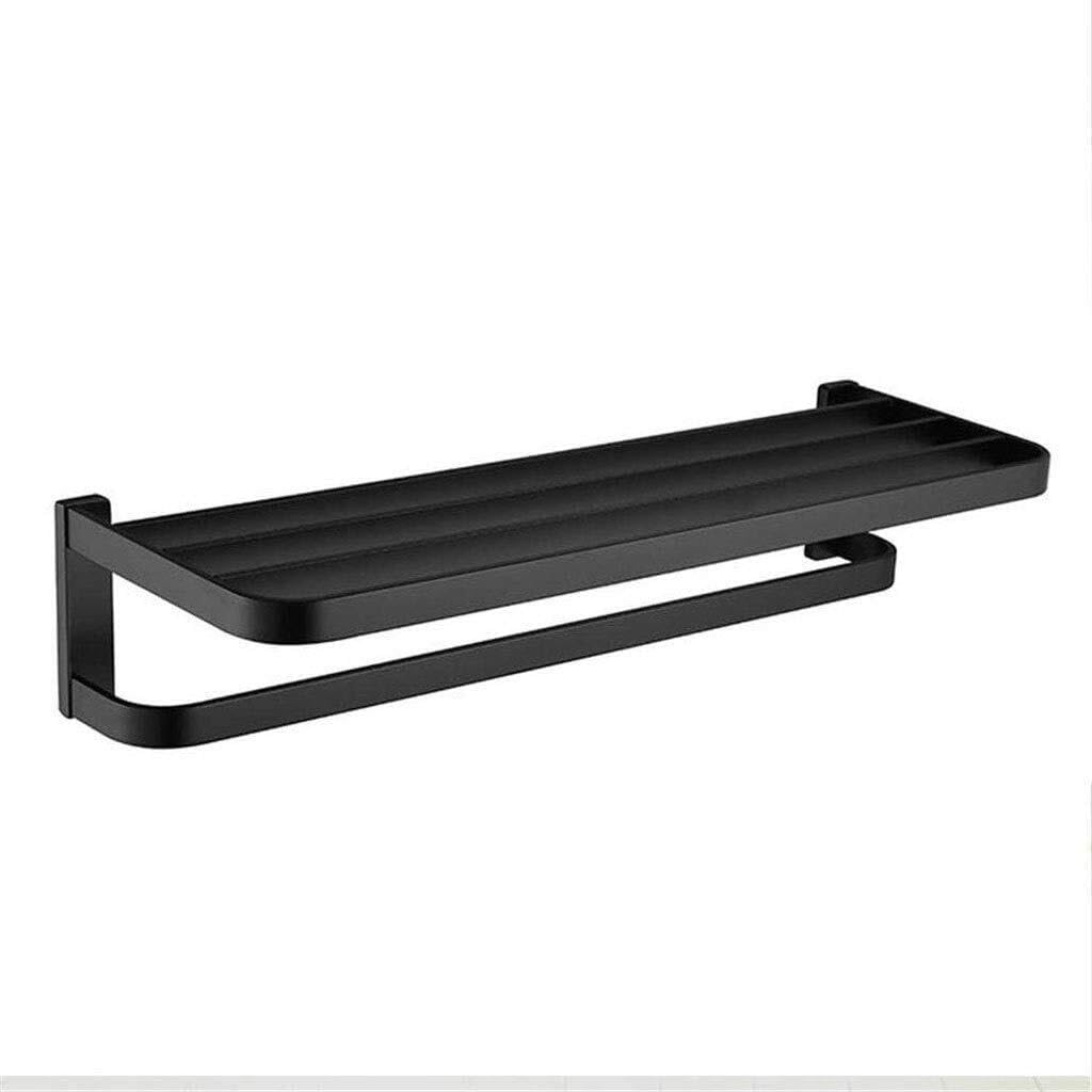 Black Copper Towel Rack for Bathroom & Kitchen, Rust-Proof Square Bathroom Towel Holder, Space-Saving Pendant, Stainless Steel, Easy Installation