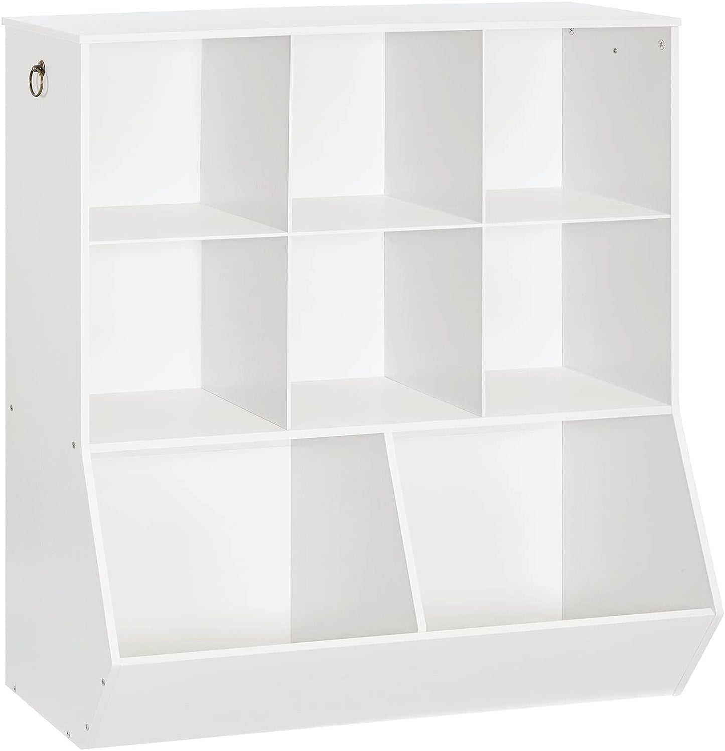 HOOBRO Kids Bookshelf, Toy Storage Cabinet, Kids Toy Organizer 8 Cubicles, Bookcase Footboard, Bookshelf for Kids, for Playroom, Nursery, Bedroom, and School, White WT35CW01G1