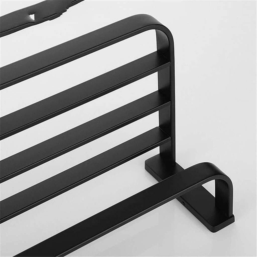Black Copper Towel Rack for Bathroom & Kitchen, Rust-Proof Square Bathroom Towel Holder, Space-Saving Pendant, Stainless Steel, Easy Installation