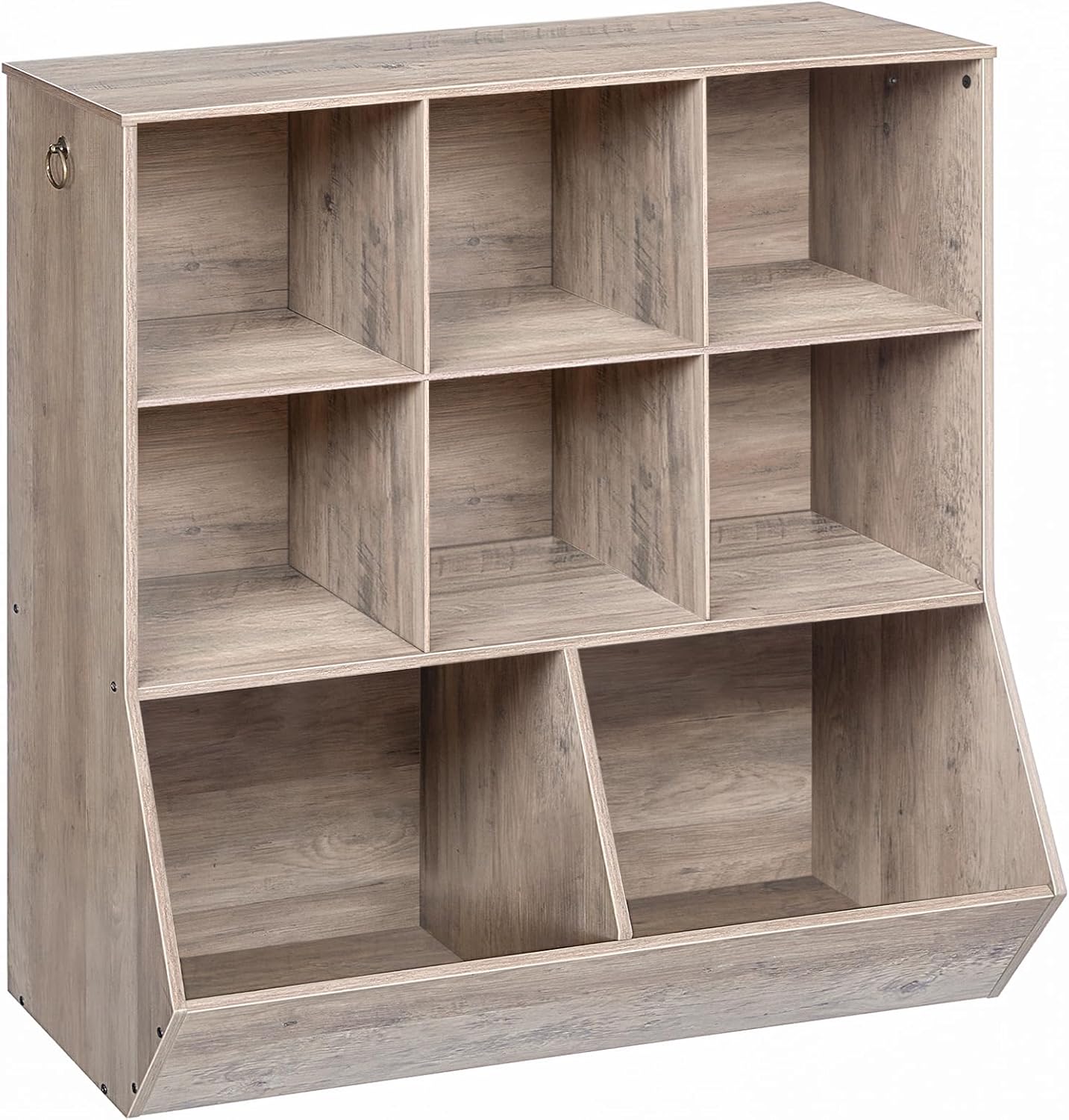 HOOBRO Kids Bookshelf, Toy Storage Cabinet, Kids Toy Organizer 8 Cubicles, Bookcase Footboard, Bookshelf for Kids, for Playroom, Nursery, Bedroom, and School, White WT35CW01G1