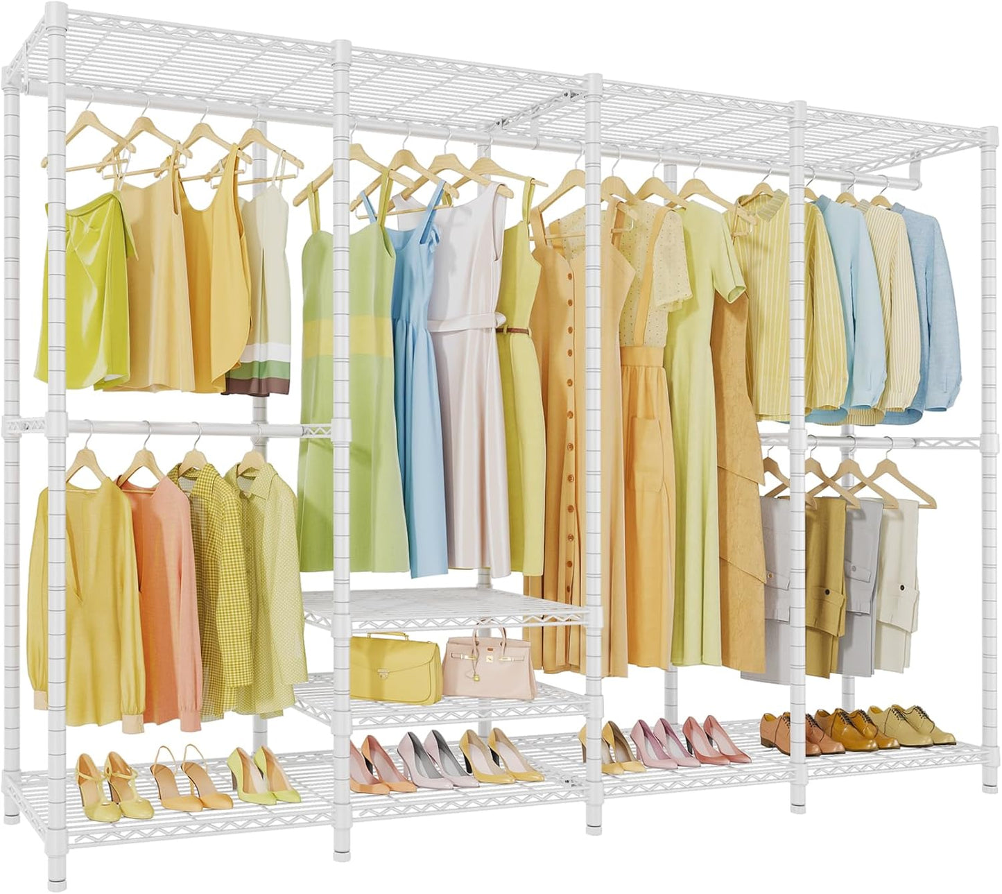 VIPEK V40 Medium Garment Rack Heavy Duty Clothes Rack for Hanging Clothes, Multi-Functional Bedroom Clothing Racks Freestanding Closet Portable Closet Wardrobe, Max Load 900lbs, Black