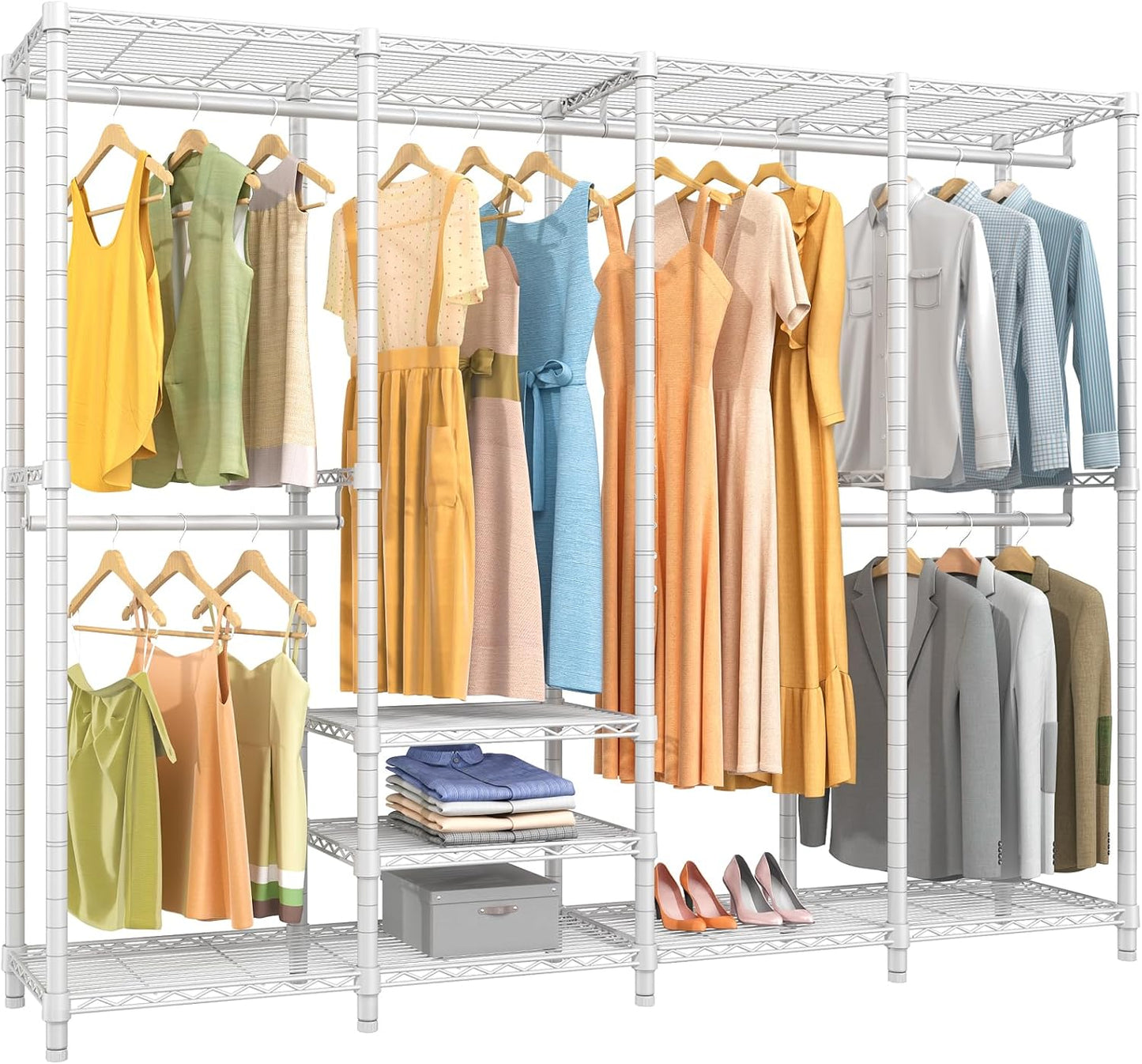 VIPEK V40 Medium Garment Rack Heavy Duty Clothes Rack for Hanging Clothes, Multi-Functional Bedroom Clothing Racks Freestanding Closet Portable Closet Wardrobe, Max Load 900lbs, Black