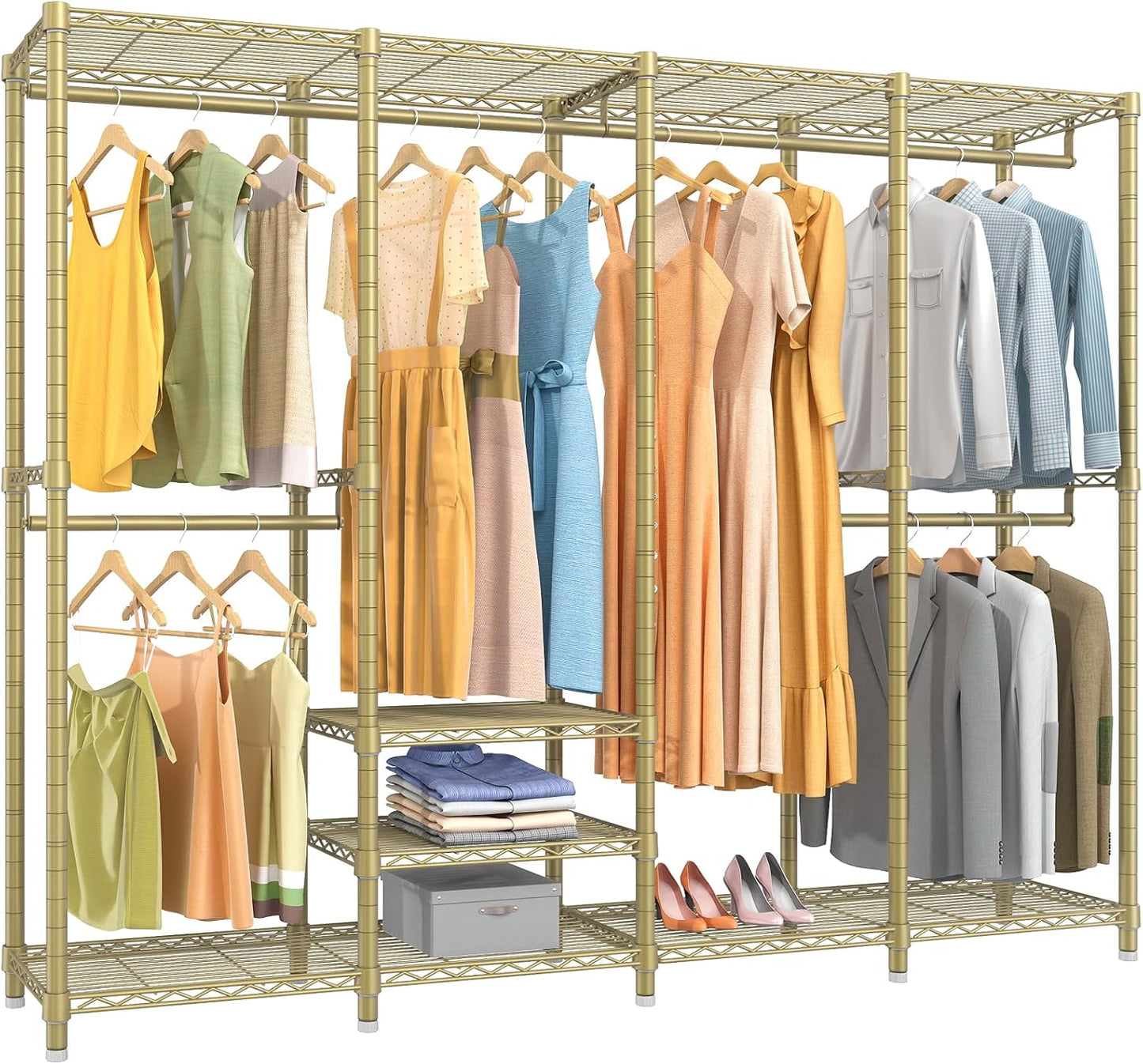 VIPEK V40 Medium Garment Rack Heavy Duty Clothes Rack for Hanging Clothes, Multi-Functional Bedroom Clothing Racks Freestanding Closet Portable Closet Wardrobe, Max Load 900lbs, Black
