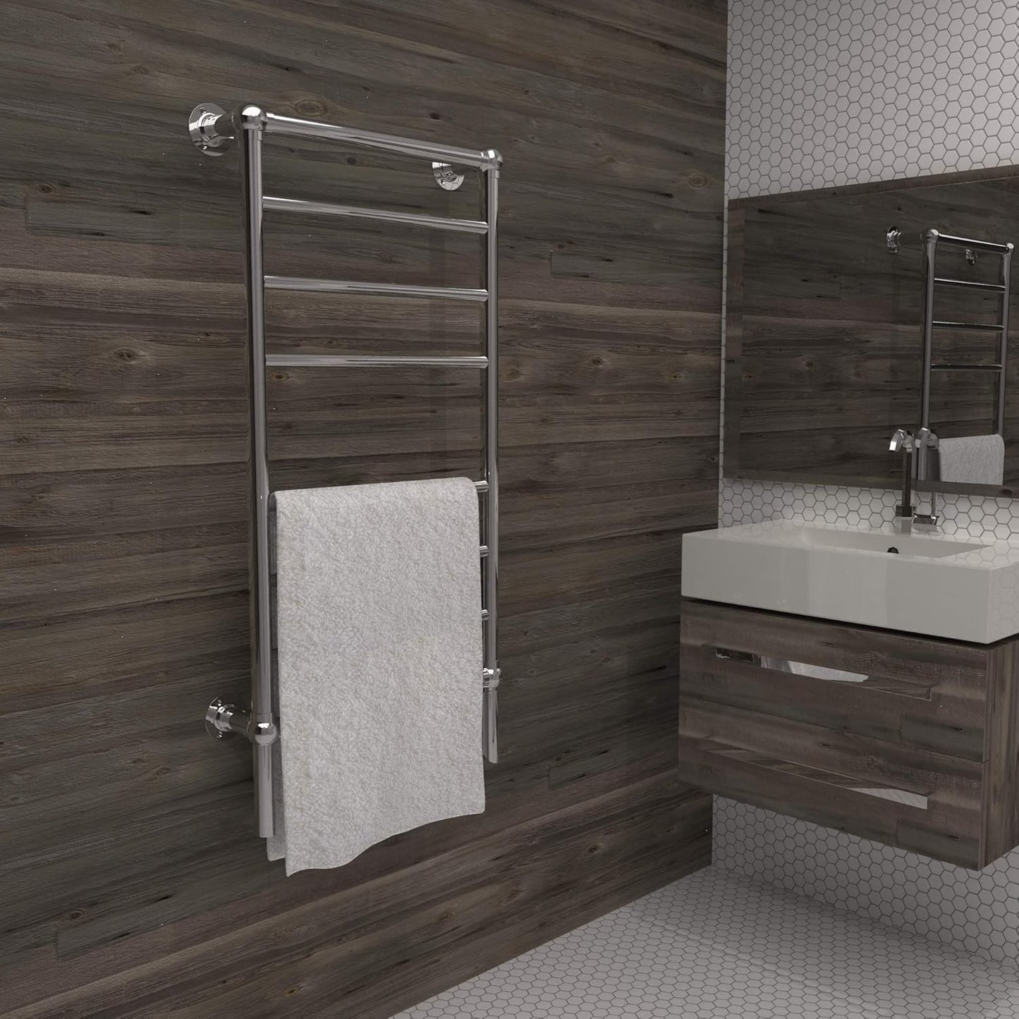Amba Traditional T-2040PN 8-Bar Hardwired Towel Warmer in Polished Nickel